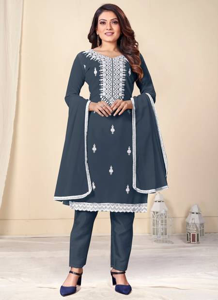 Gray Colour RAHUL NX New Latest Designer Georgette Dress Material Collection 511 F